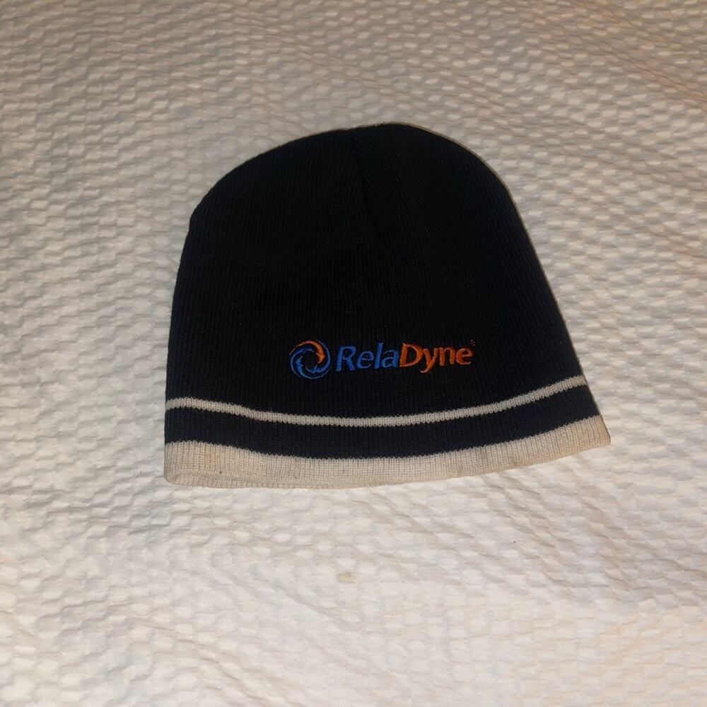 RelaDyne Black and Cream Beanie by Hitwear Beanie Hat